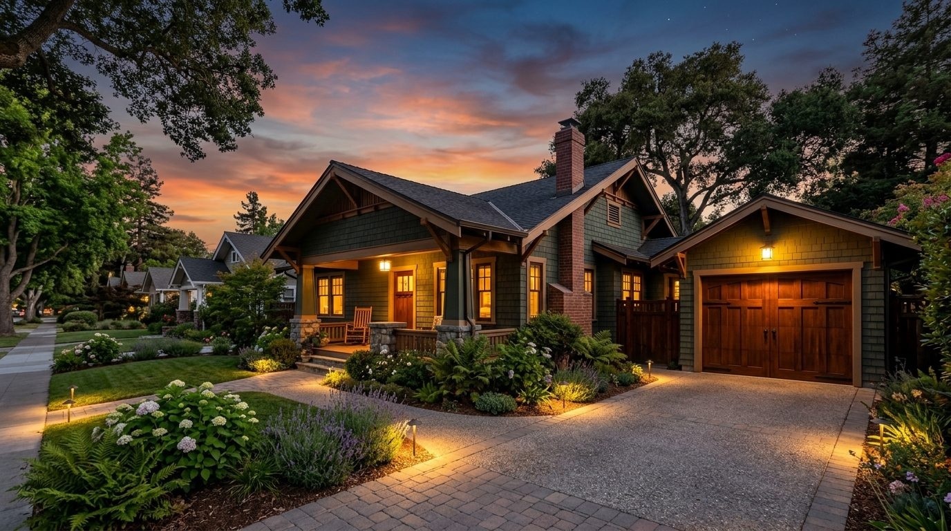 Swift Garage Door Repair Tremblay Exterior Closed Garage Door at Twilight